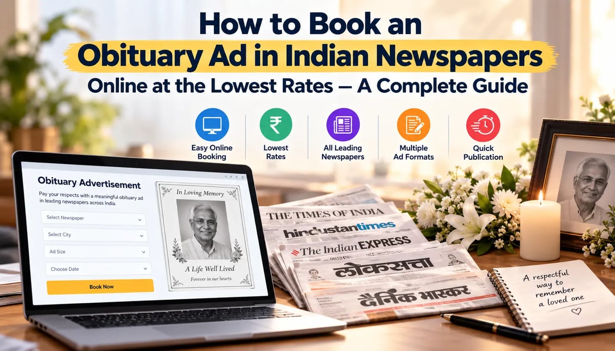 How to Book an Obituary Ad in Indian Newspapers Online at the Lowest Rates — A Complete Guide - Newspaper blog post