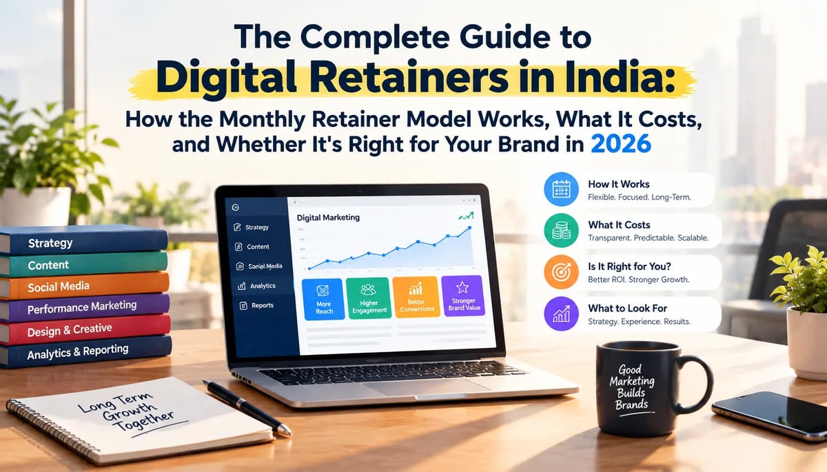The Complete Guide to Digital Retainers in India: How the Monthly Retainer Model Works, What It Costs, and Whether It's Right for Your Brand in 2026 - Digital blog post
