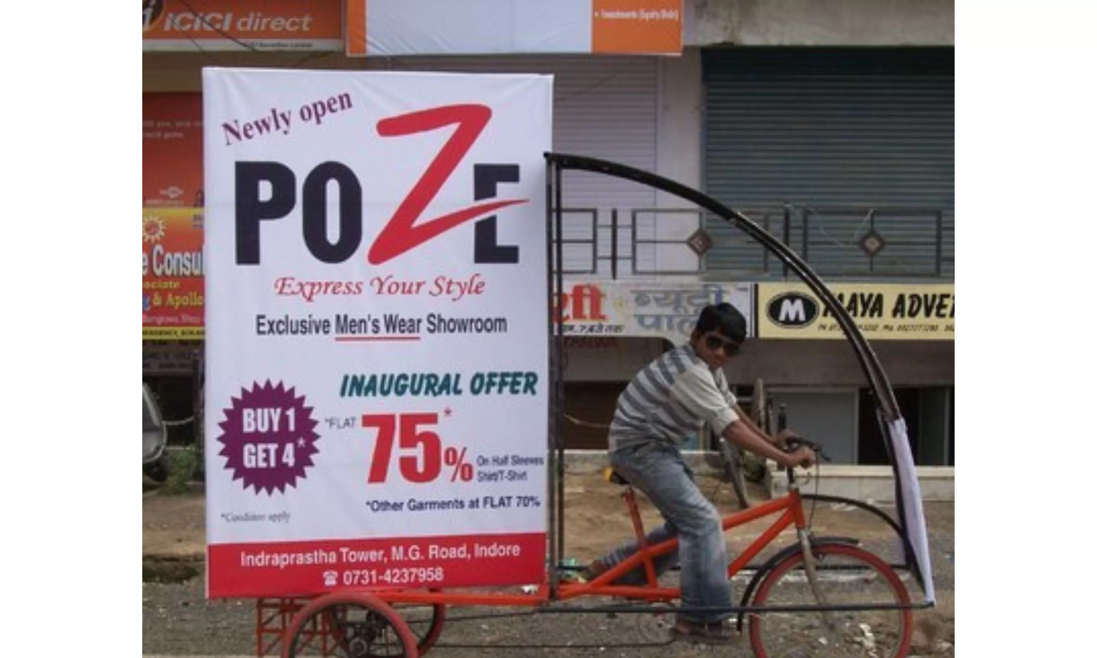 Non-Traditional Media Tricycle Branding Advertising in Indore