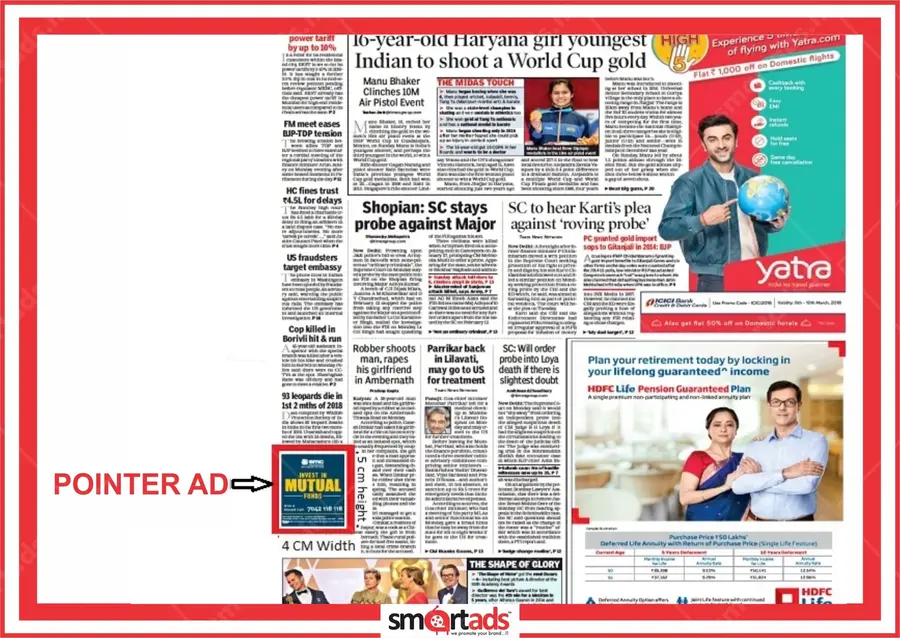 Pointer Ad media advertisement