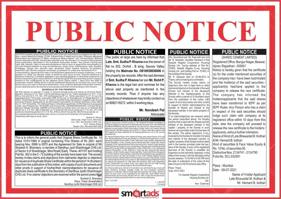 Public Notice media advertisement