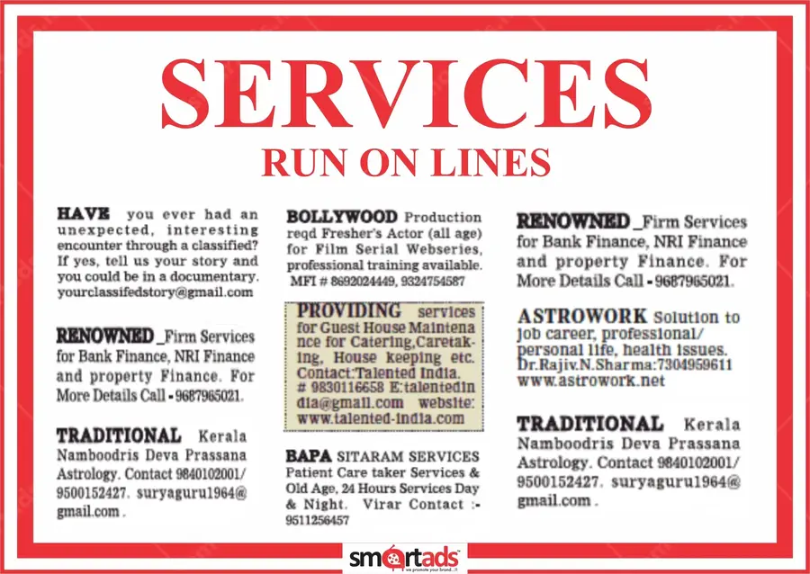 Services Run on Lines media advertisement