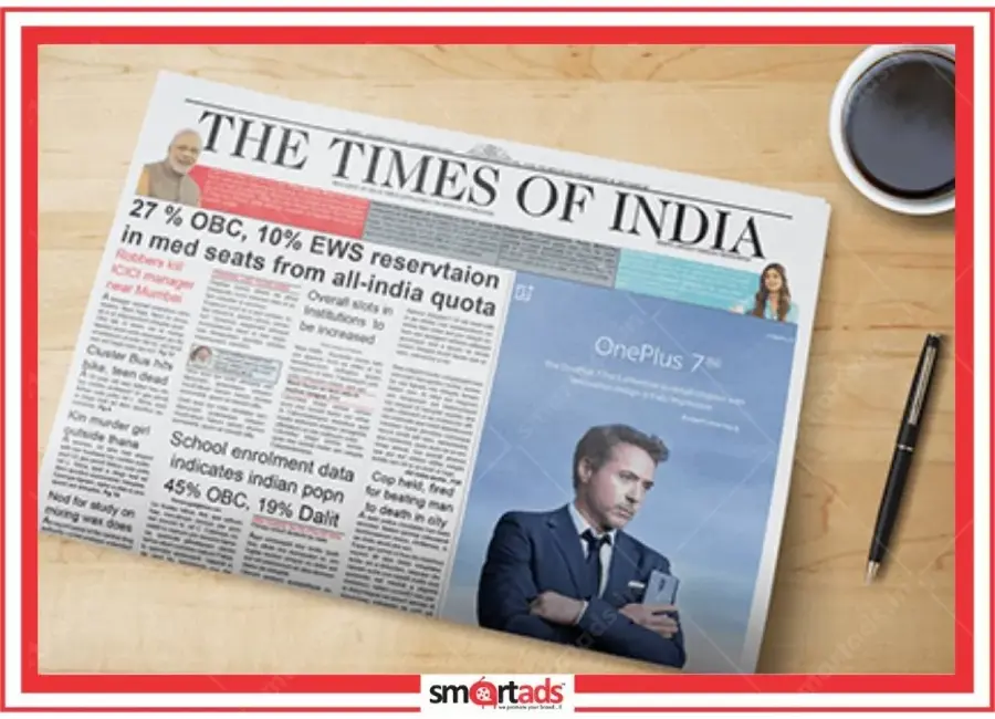 Times Of India media advertisement