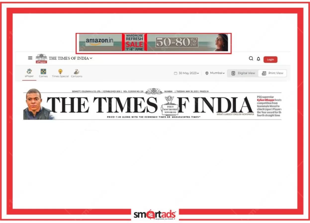 Leaderboard Banner media advertisement