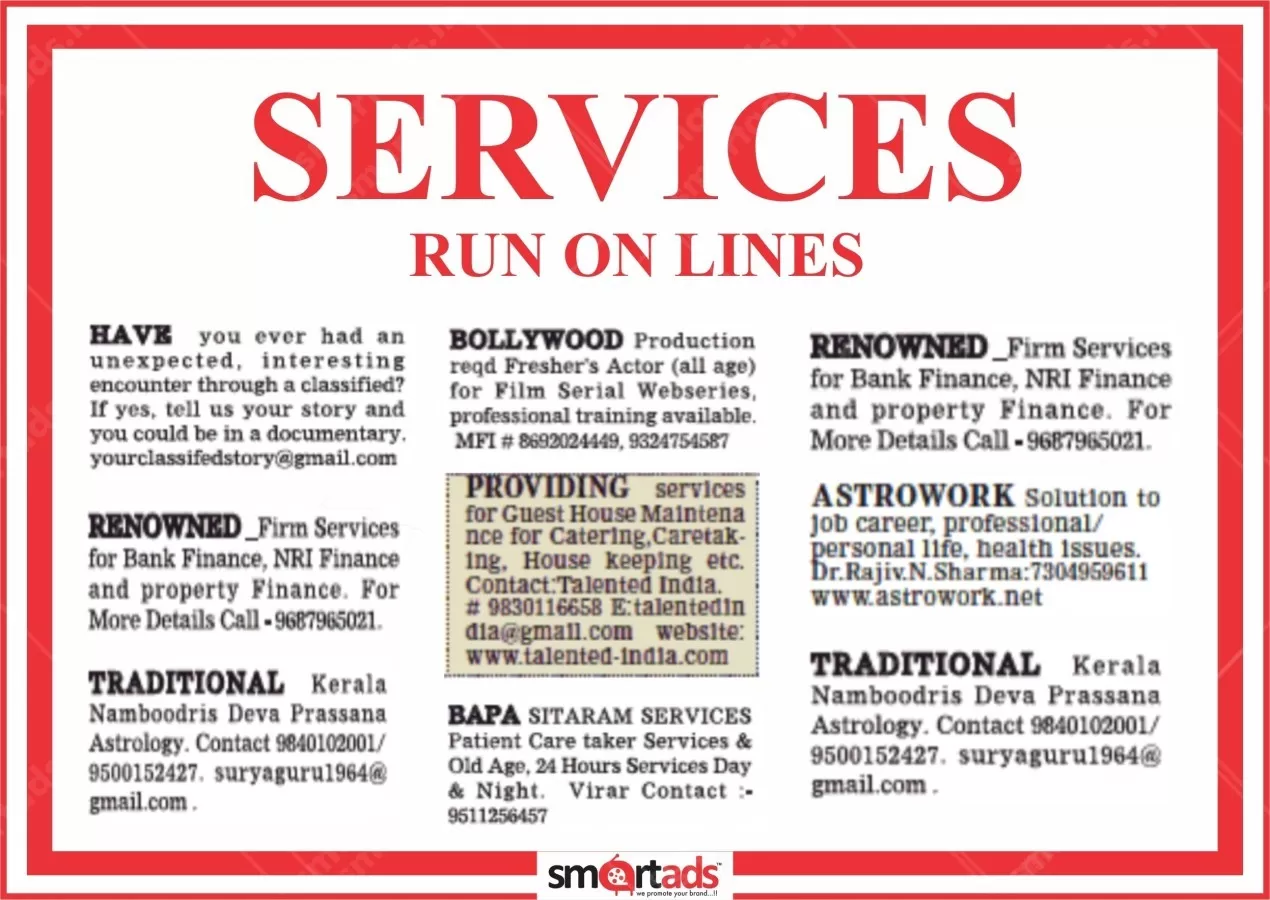 Tender Notice Run on Lines media advertisement