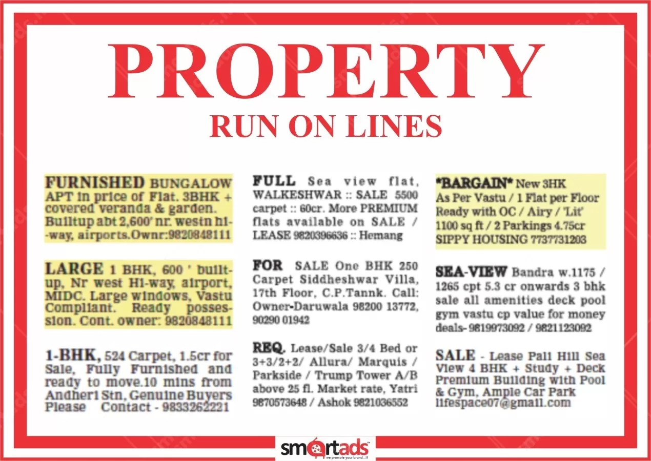 Property Run on Lines media advertisement