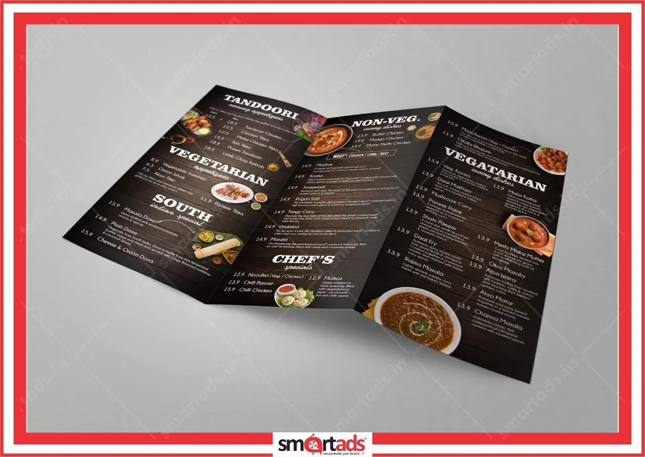 Paper Menu Card media advertisement